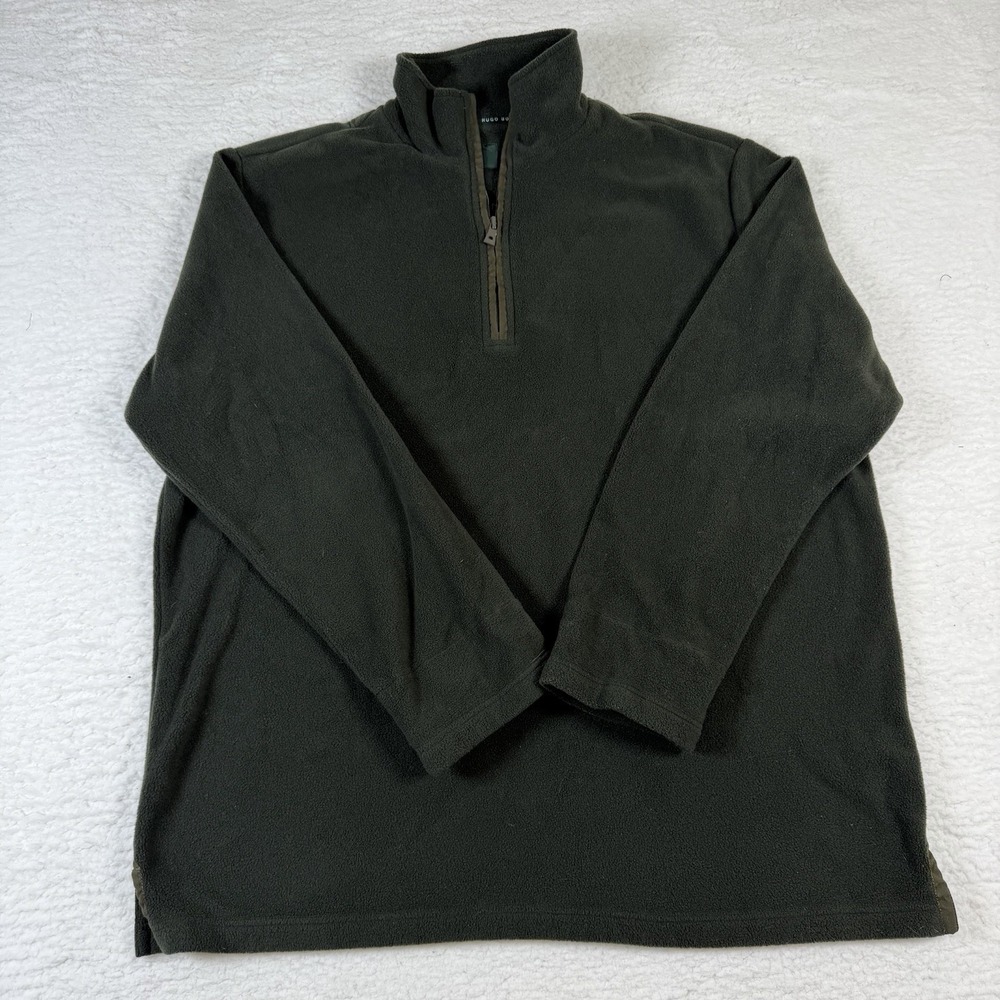 Hugo Boss Golf Mens XXL Fleece 1/4 Zip Pullover Olive Green Czech Republic